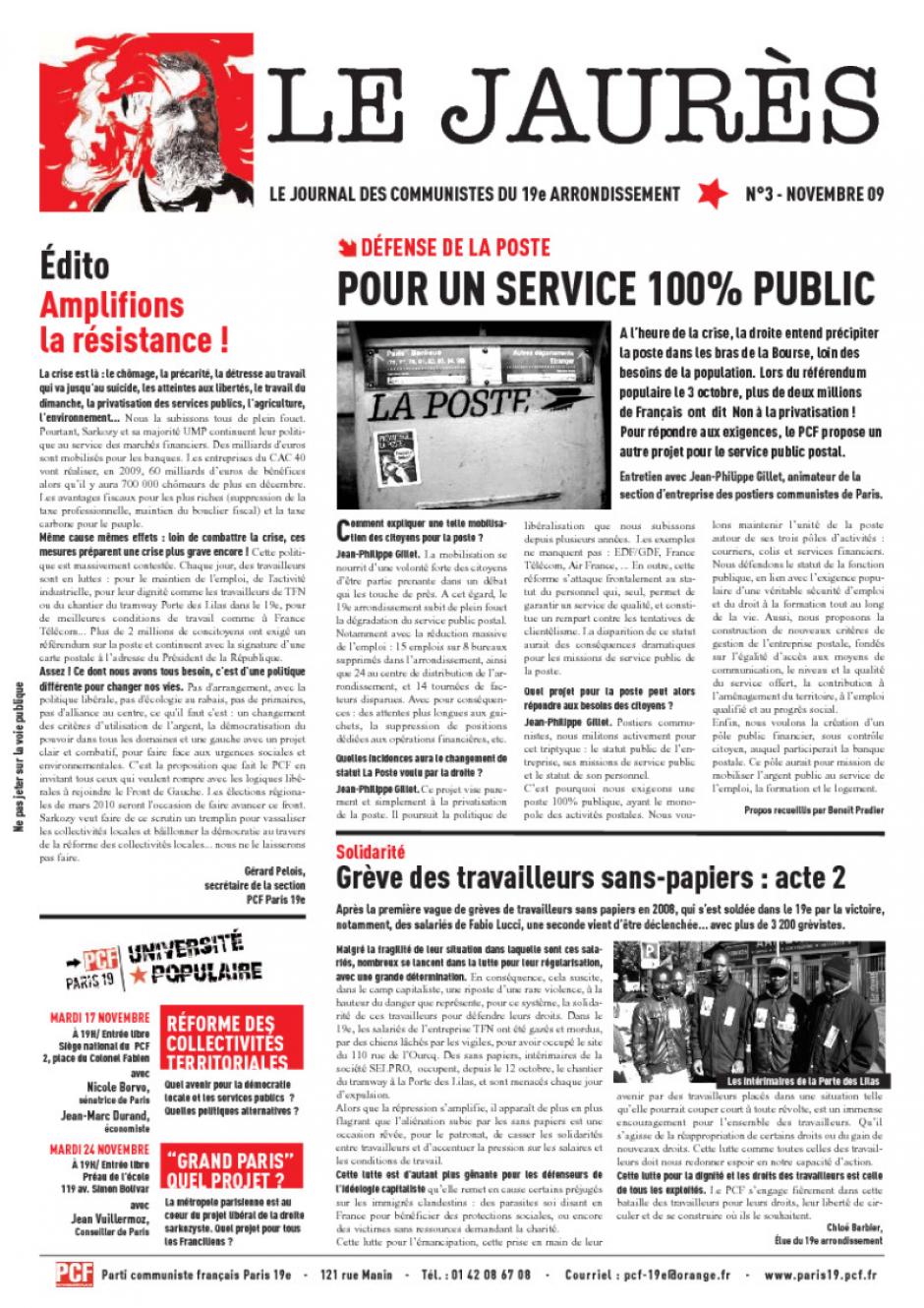 Le Jaurès - Novembre 2009